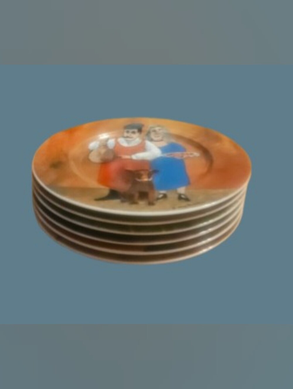 *NWOT Guy Buffet Tuscan Storefronts Set Of 6 Salad/Dessert Side Plates